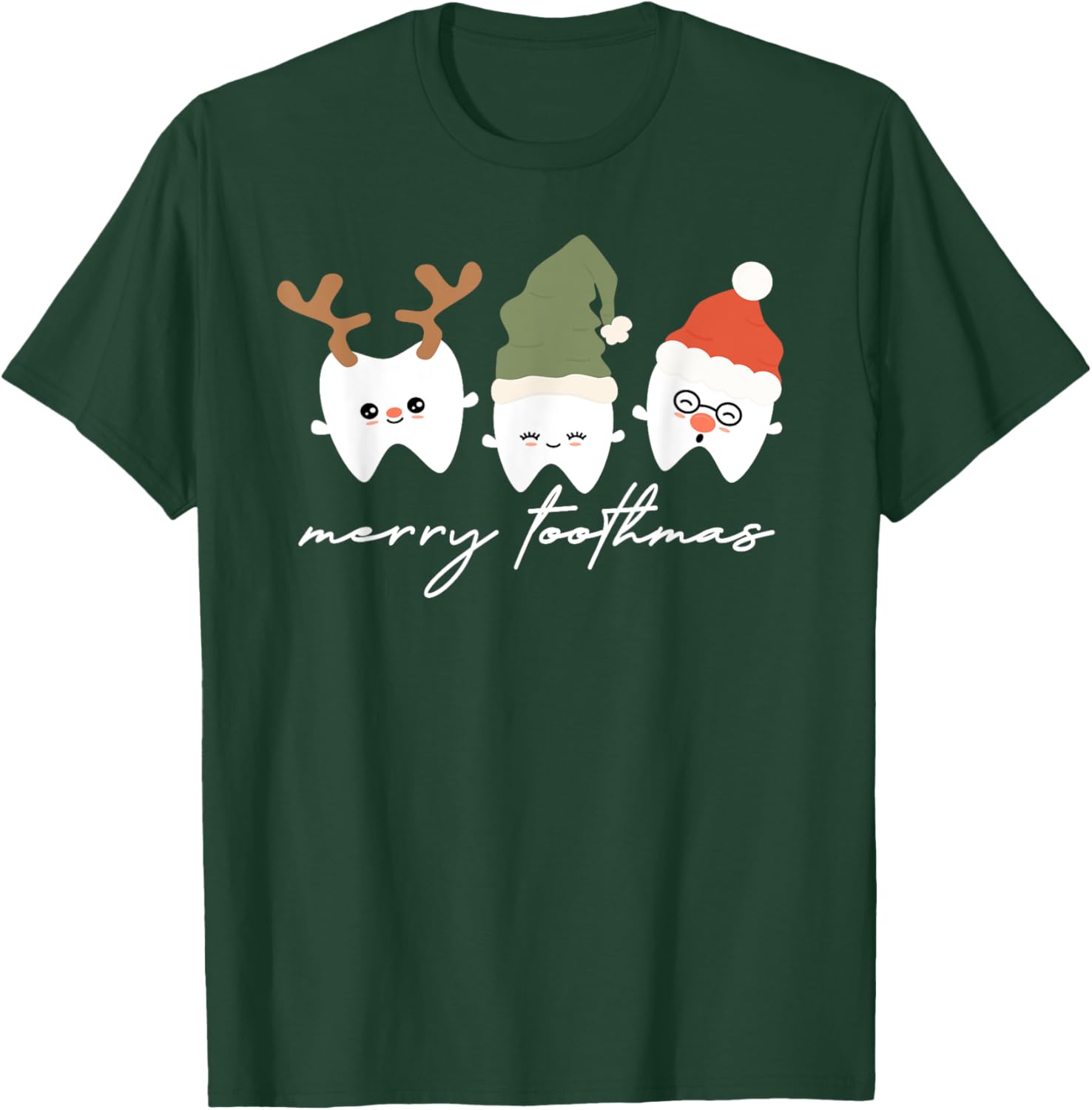 Merry Toothmas Dental Hygienist Christmas Dental Hygiene T-Shirt - T-Shirt | Forest