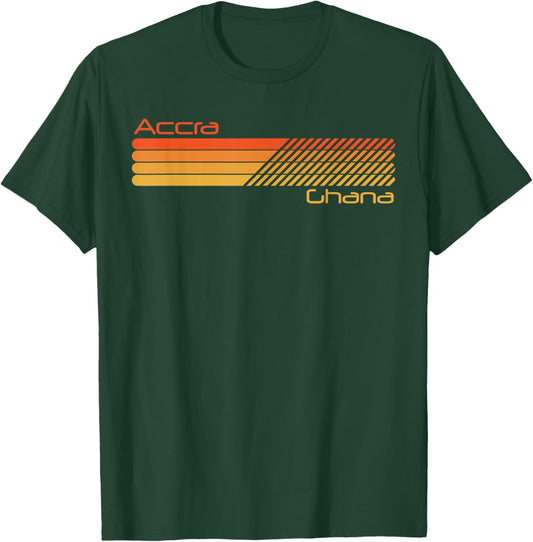 Retro Vintage Accra Ghana , Men's -Adults, Black, Small, Short Sleeve T-Shirt - T-Shirt | Forest
