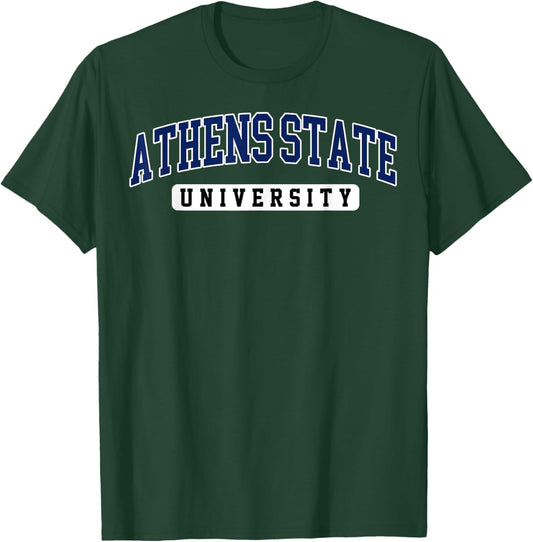 Athens State University Arch Vintage Sports Design Men Women T-Shirt - T-Shirt | Forest