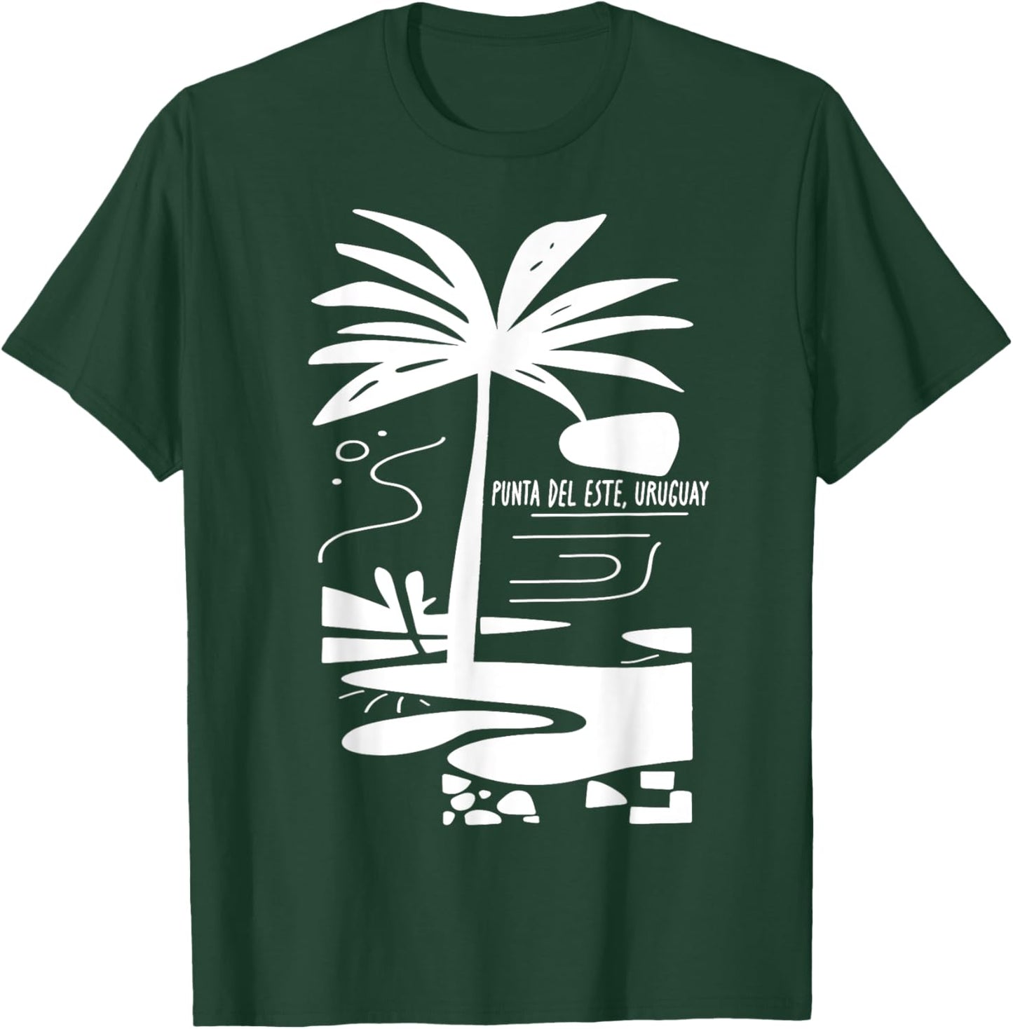 Punta del Este Uruguay Minimalist Beach Scene T-Shirt - T-Shirt | Forest