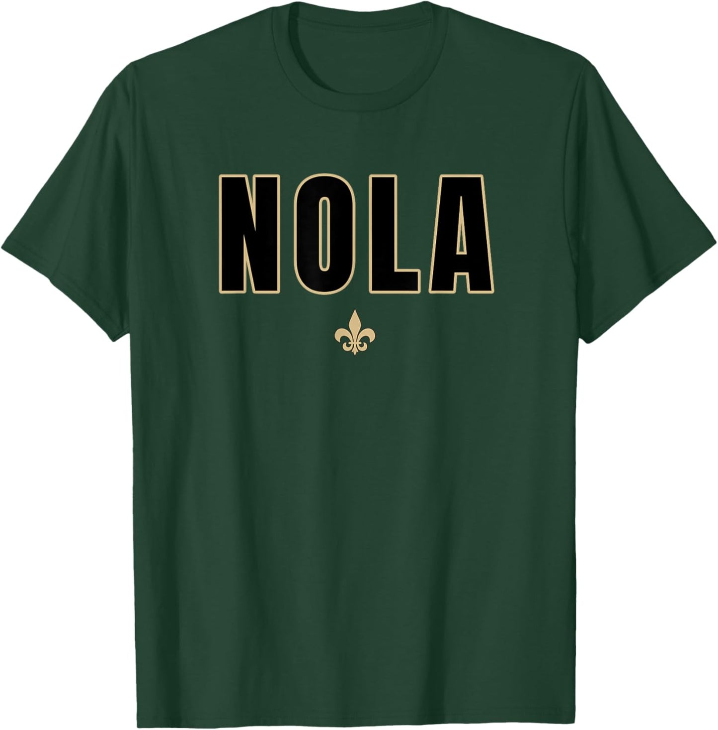 NOLA Apparel for Locals or Tourist that Love City Classic Fit Black Polycotton T-Shirt - T-Shirt | Forest