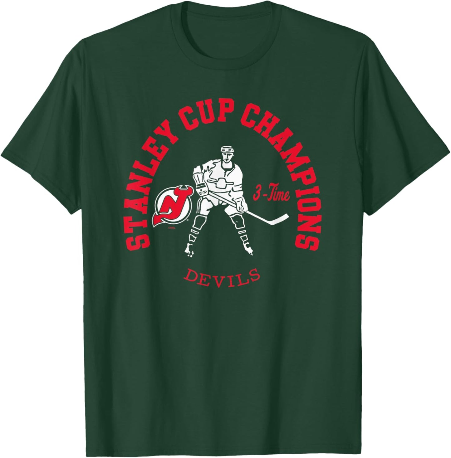 New Jersey Devils Stanley Cup Champions 3-Time Black T-Shirt - T-Shirt | Forest