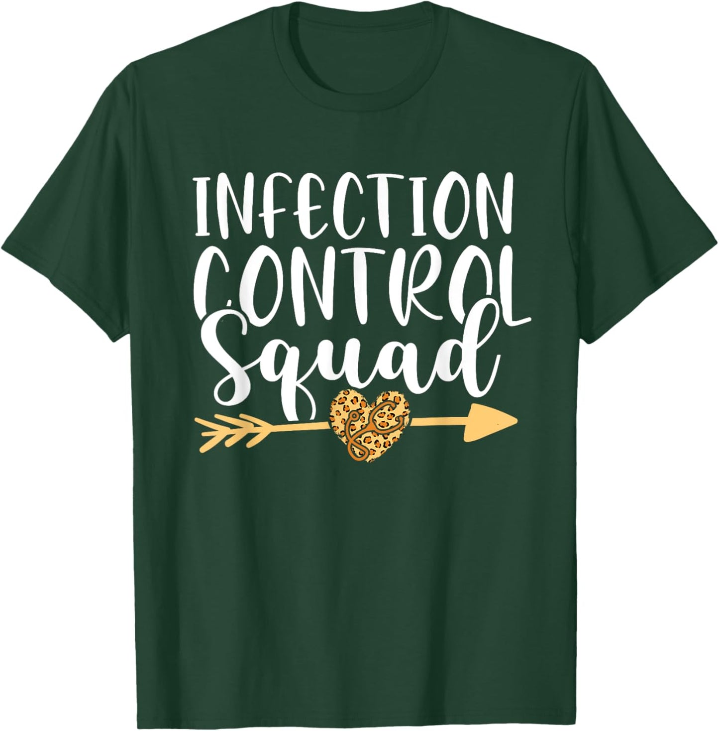 Infection Control Nurse Leopard Heart Nursing Squad RN T-Shirt - T-Shirt | Forest