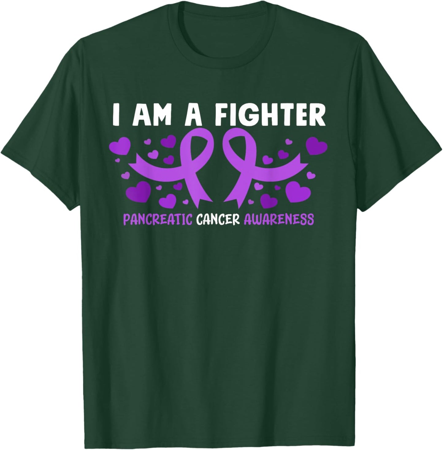 Pancreatic Cancer Awareness Purple Ribbon Heart T-Shirt - T-Shirt | Forest
