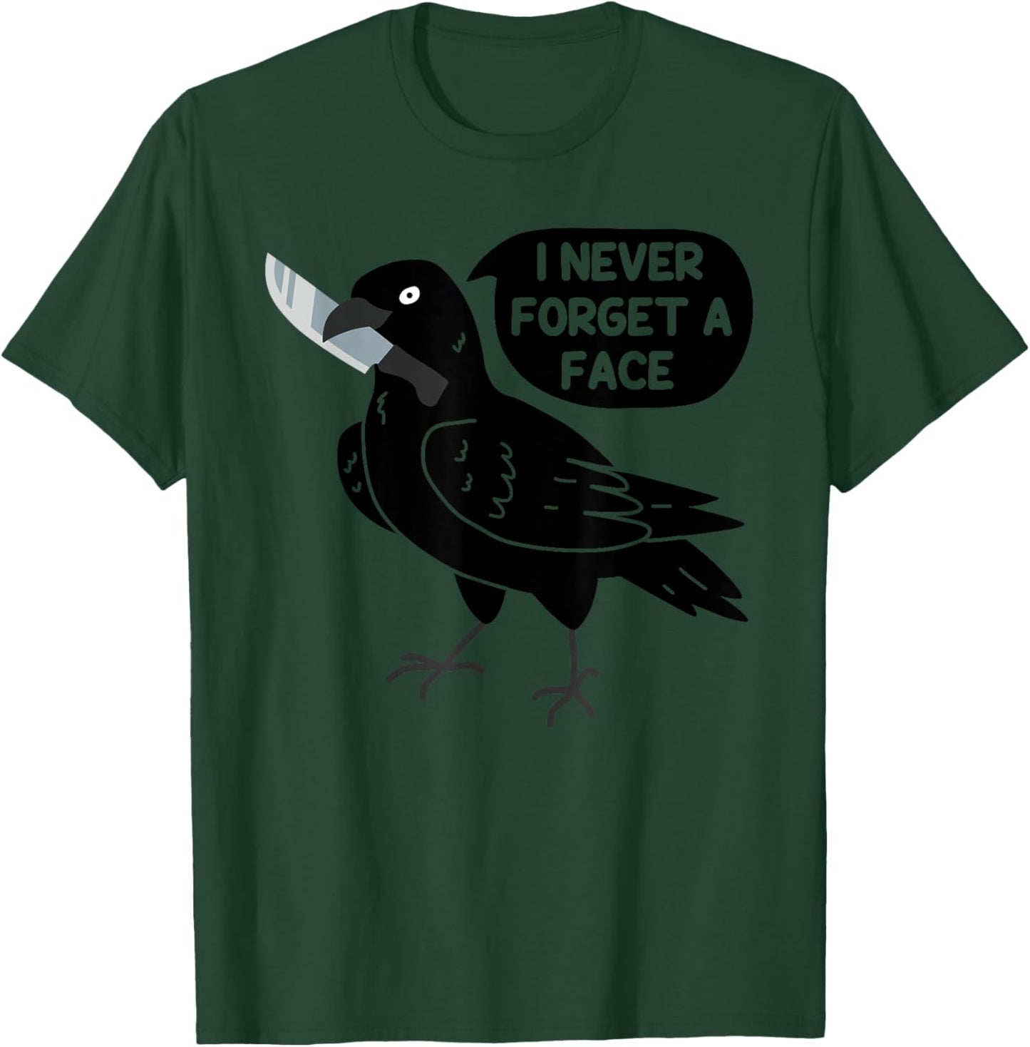 Spooky Crow With Knife T-Shirt - T-Shirt | Forest