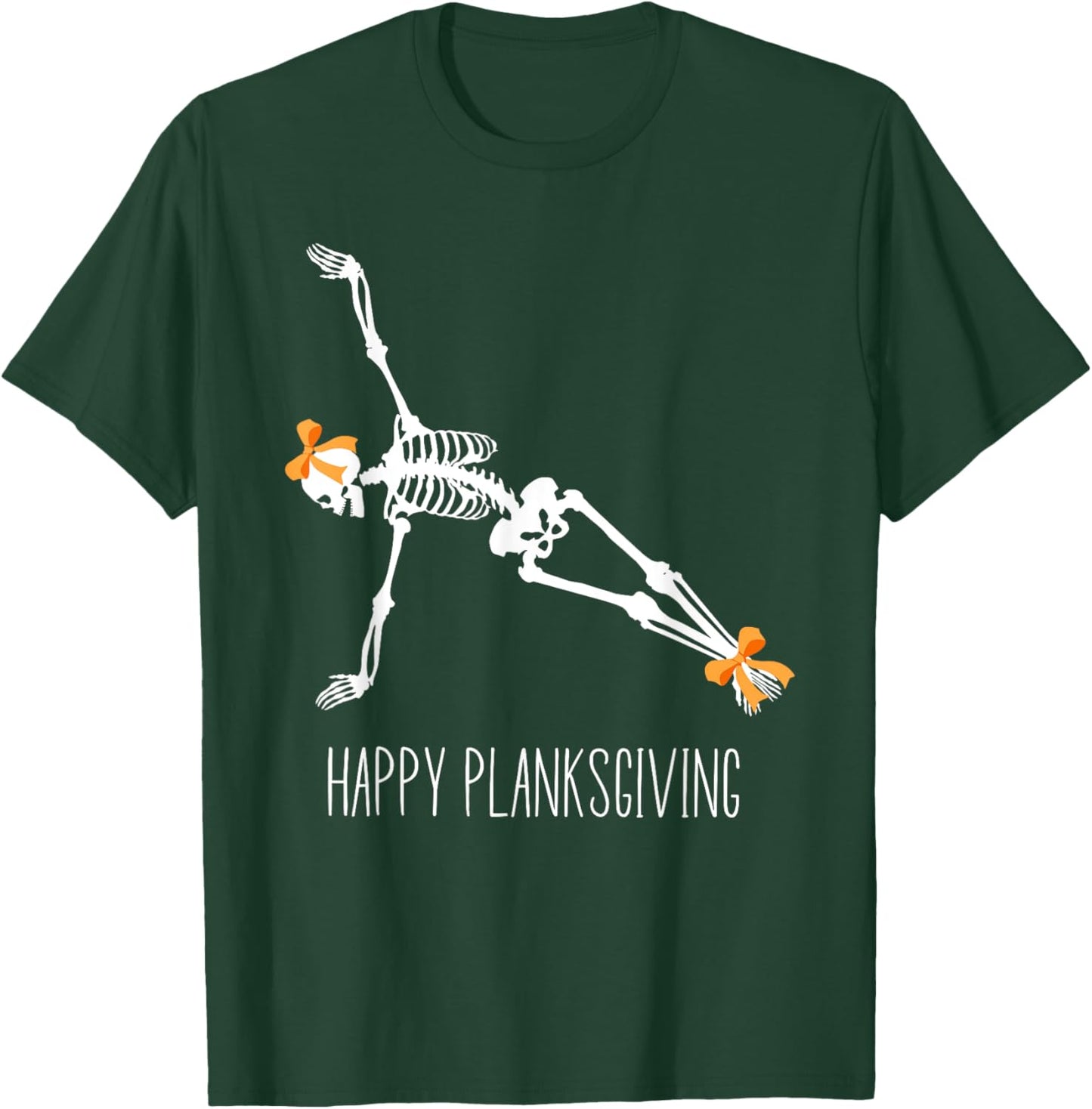 Happy Planksgiving Flowy Yoga Skeleton Thanksgiving Yoga T-Shirt - T-Shirt | Forest