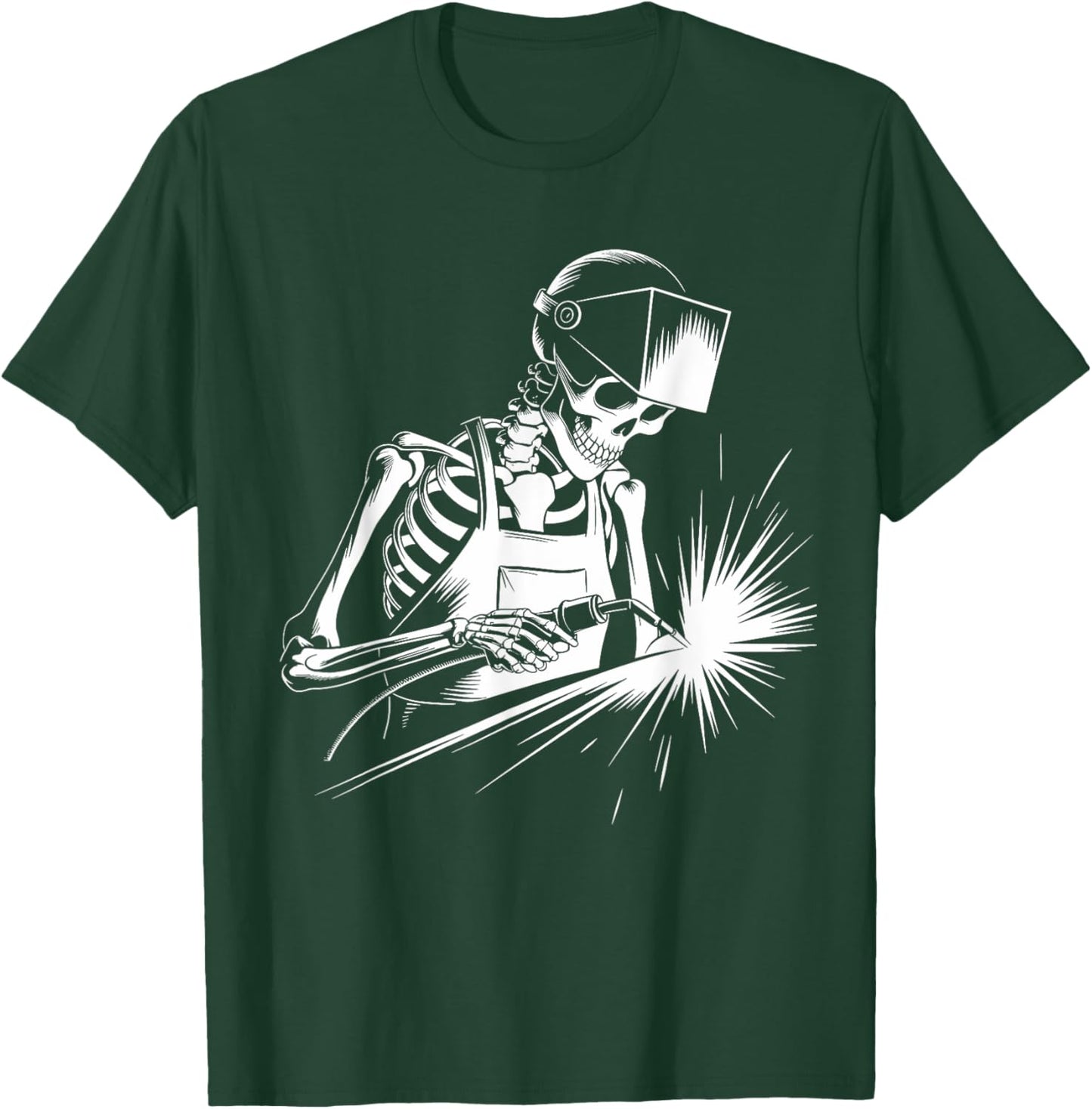 Funny Skeleton Welding Lovers Spooky Halloween Welder T-Shirt - T-Shirt | Forest