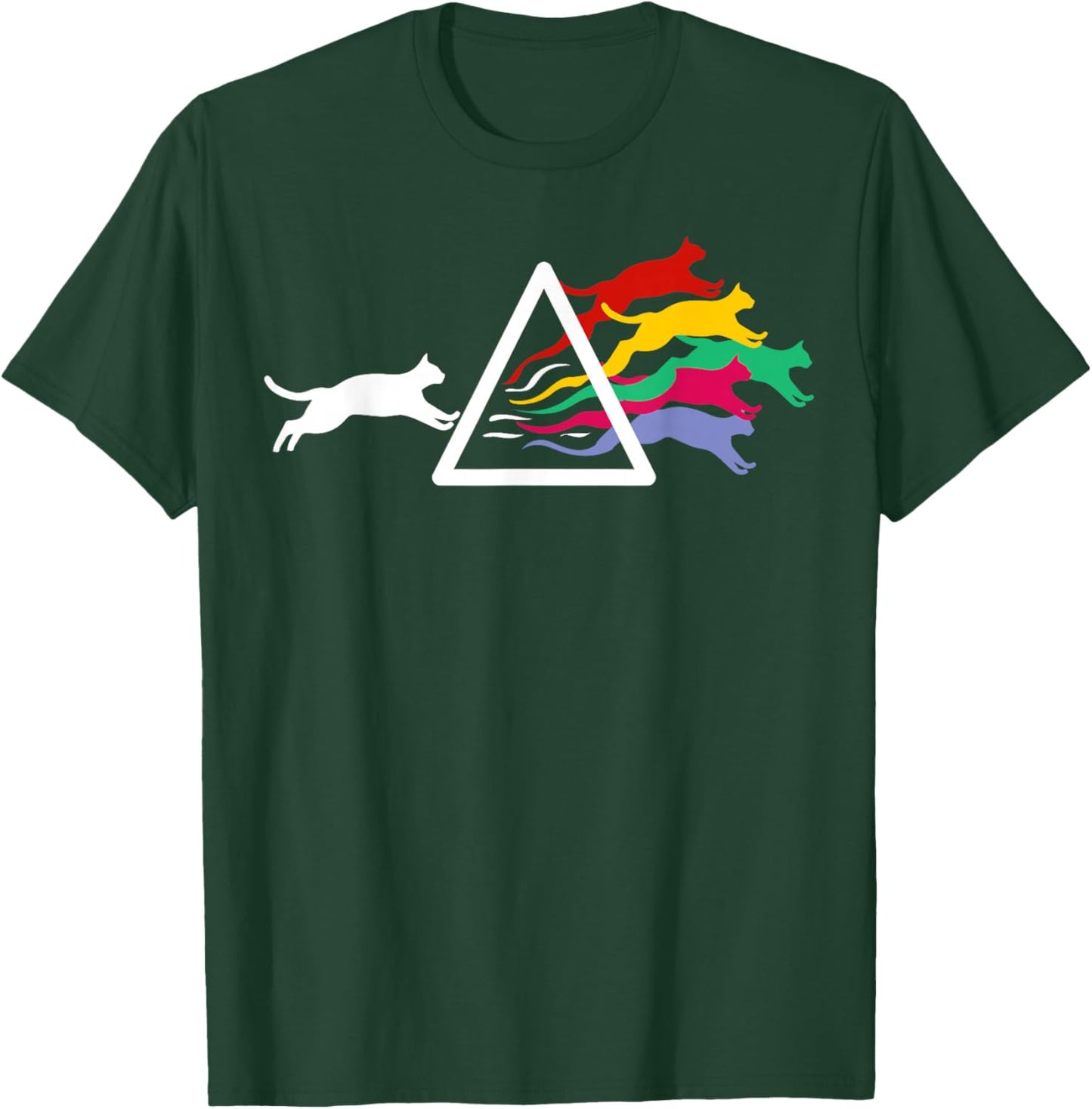 Cat Prism Rainbow Light - Physics - Science Spectral Cat Women Girls Kids T-Shirt - T-Shirt | Forest