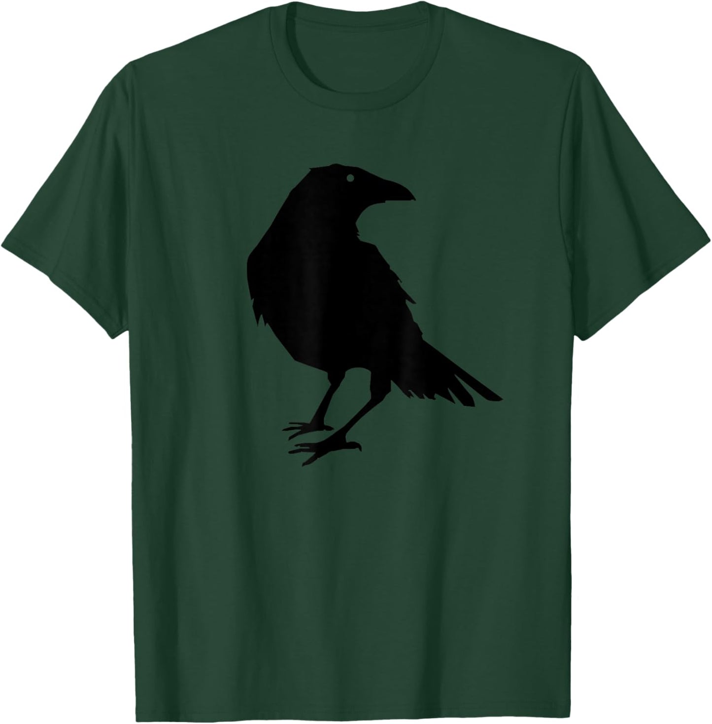 Beautiful Black Crow Raven Bird Silhouette T-Shirt - T-Shirt | Forest