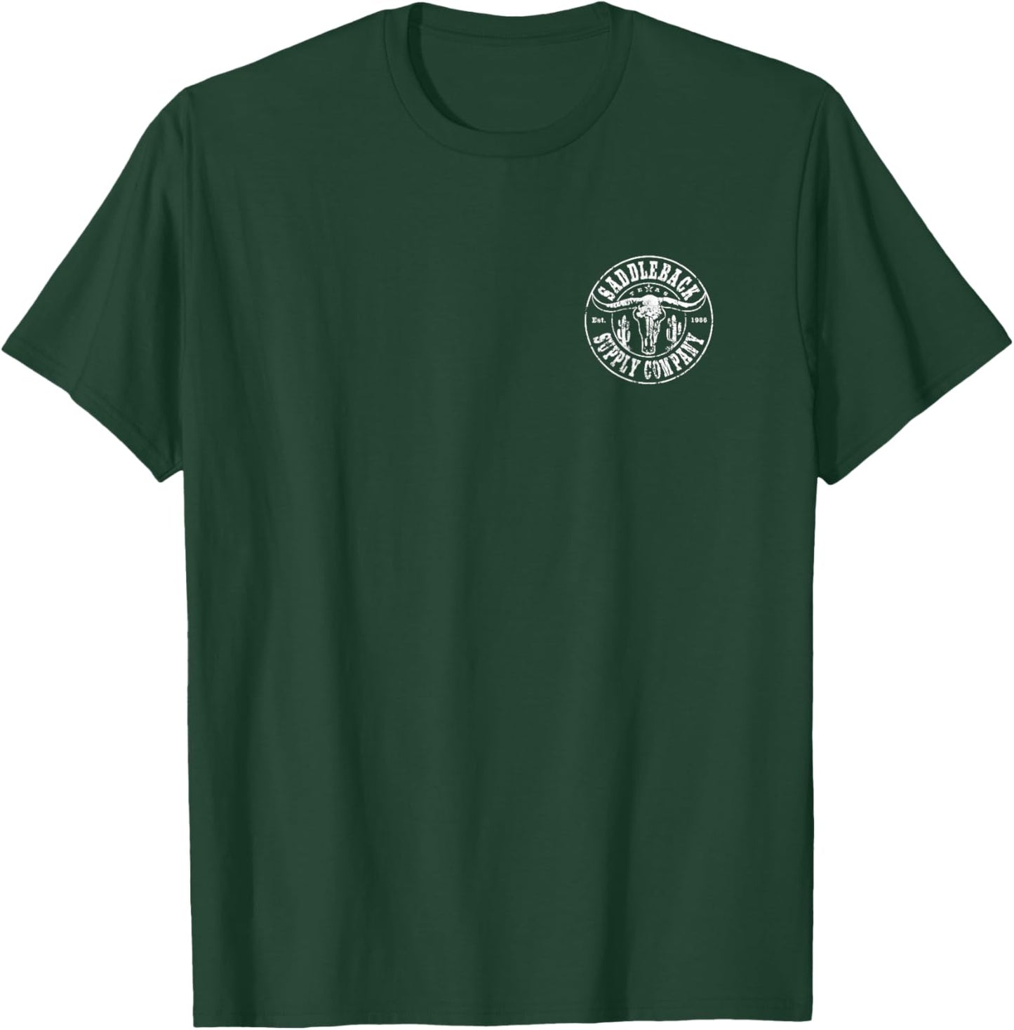 Saddleback Desert Skull White Logo Lightweight, Graphic T-Shirt - T-Shirt | Forest