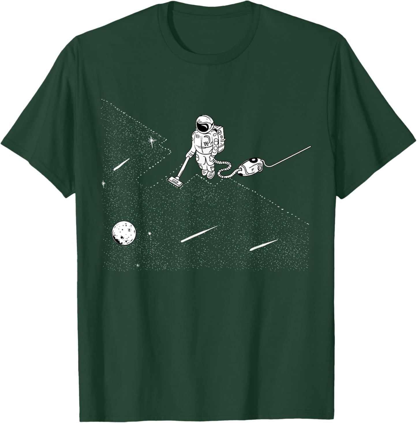 Astronaut Vacuuming the Stars to Clean Up the Space Universe T-Shirt - T-Shirt | Forest