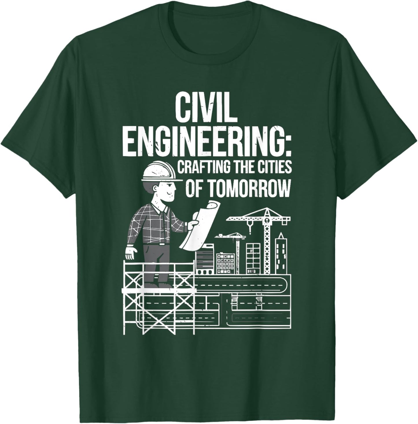 Civil Engineer Engineering Job Bridge Profession T-Shirt - T-Shirt | Forest