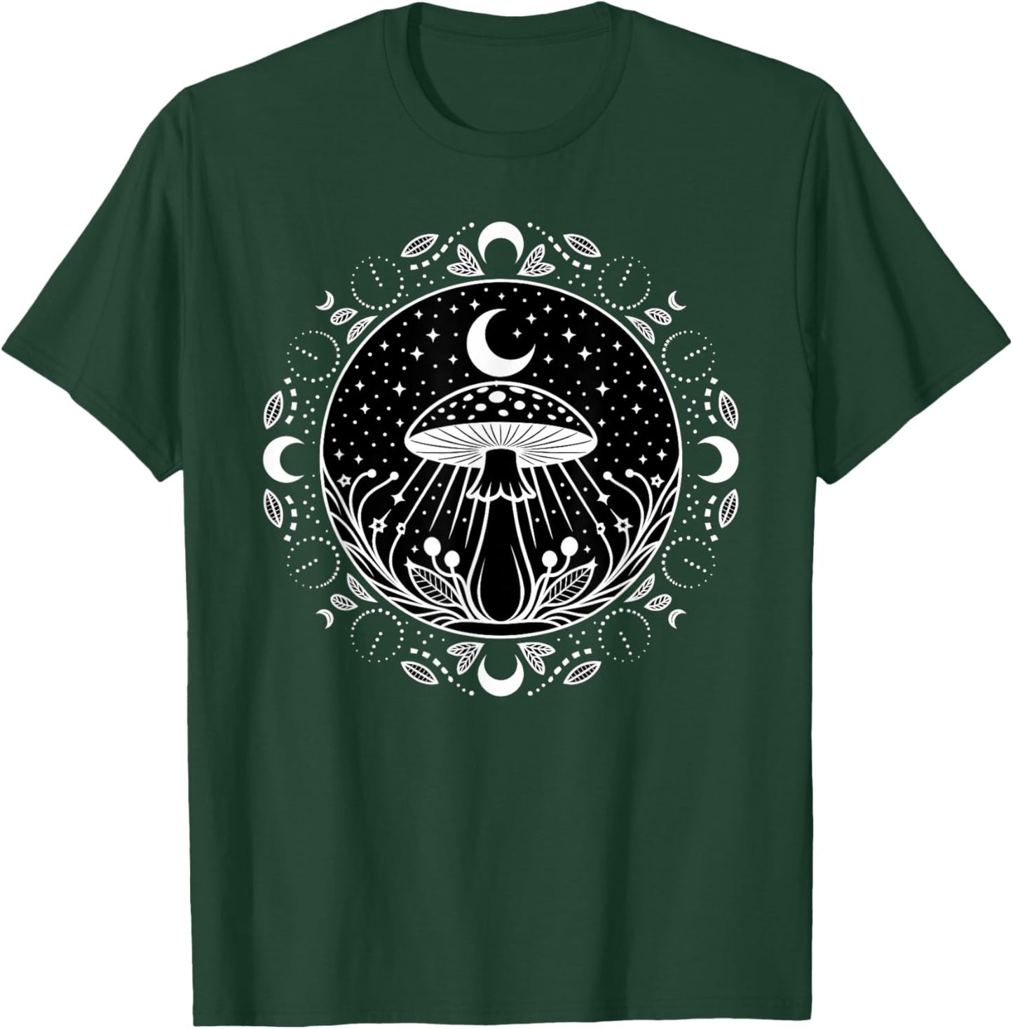 Witchcraft Moonphase Mushroom T-Shirt - T-Shirt | Forest