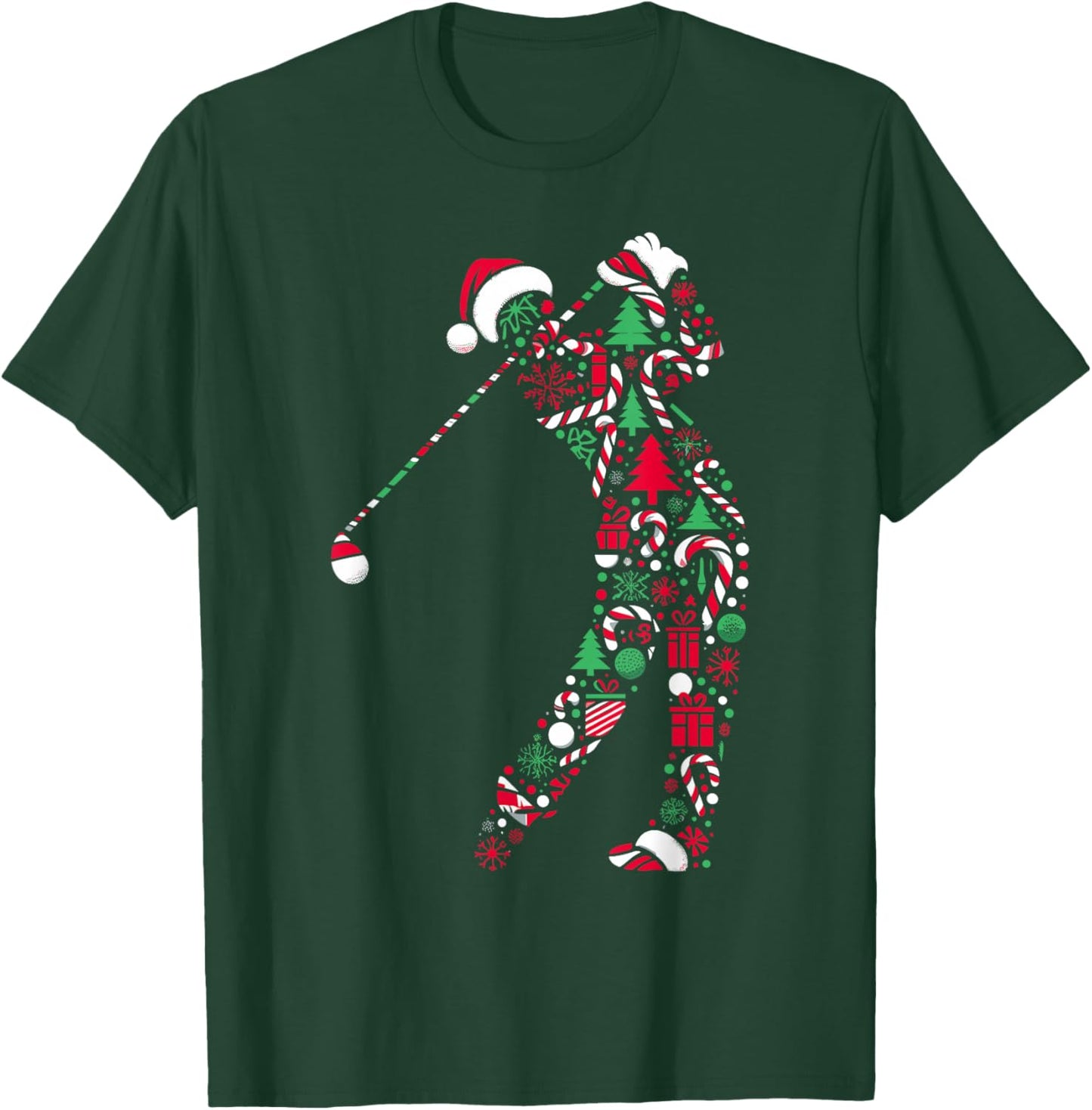 Christmas Tree Candy Golf Santa Christmas Kids T-Shirt - T-Shirt | Forest