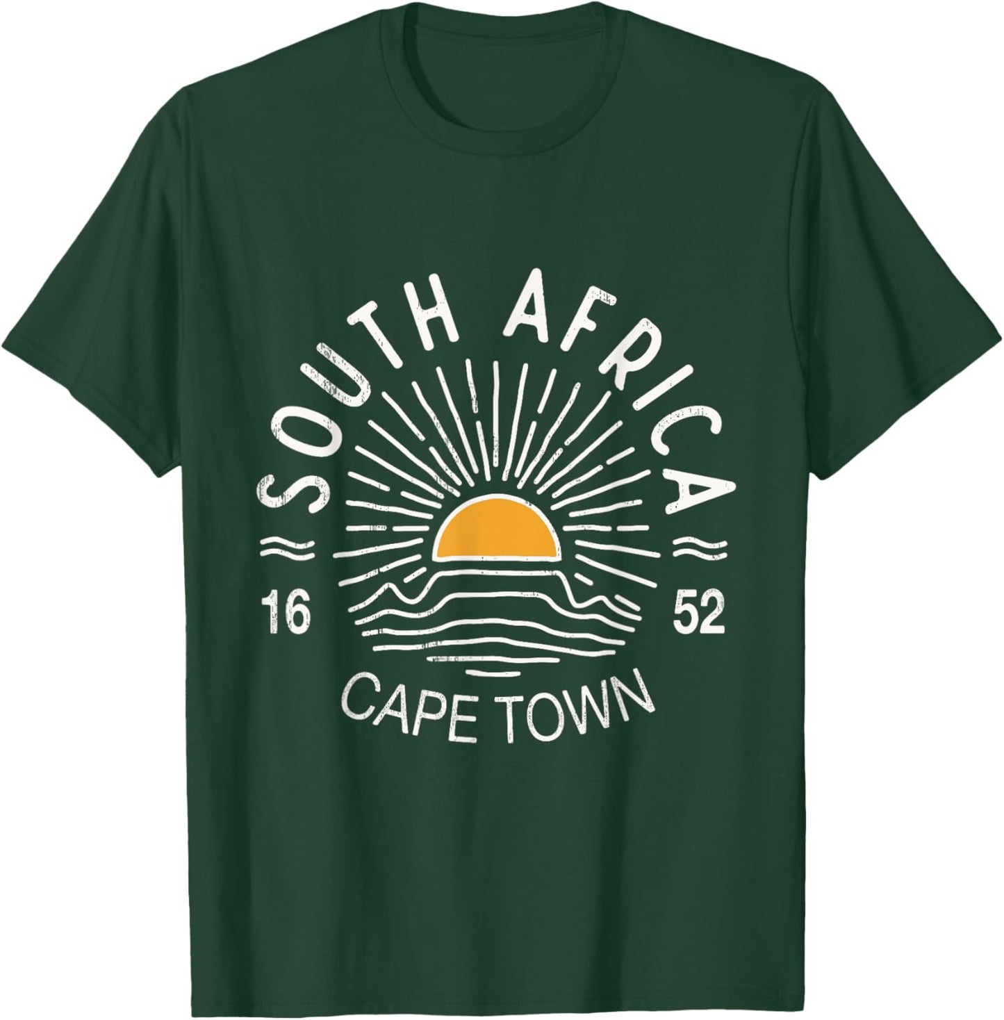 Cape Town South Africa Souvenir Vintage Retro Sunset T-Shirt - T-Shirt | Forest