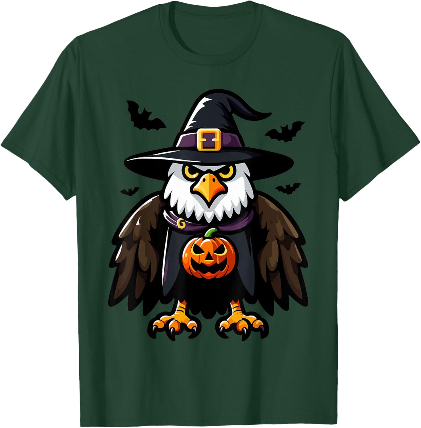 Scary Halloween Eagle Witch Hat Costume Spooky Season T-Shirt - T-Shirt | Forest