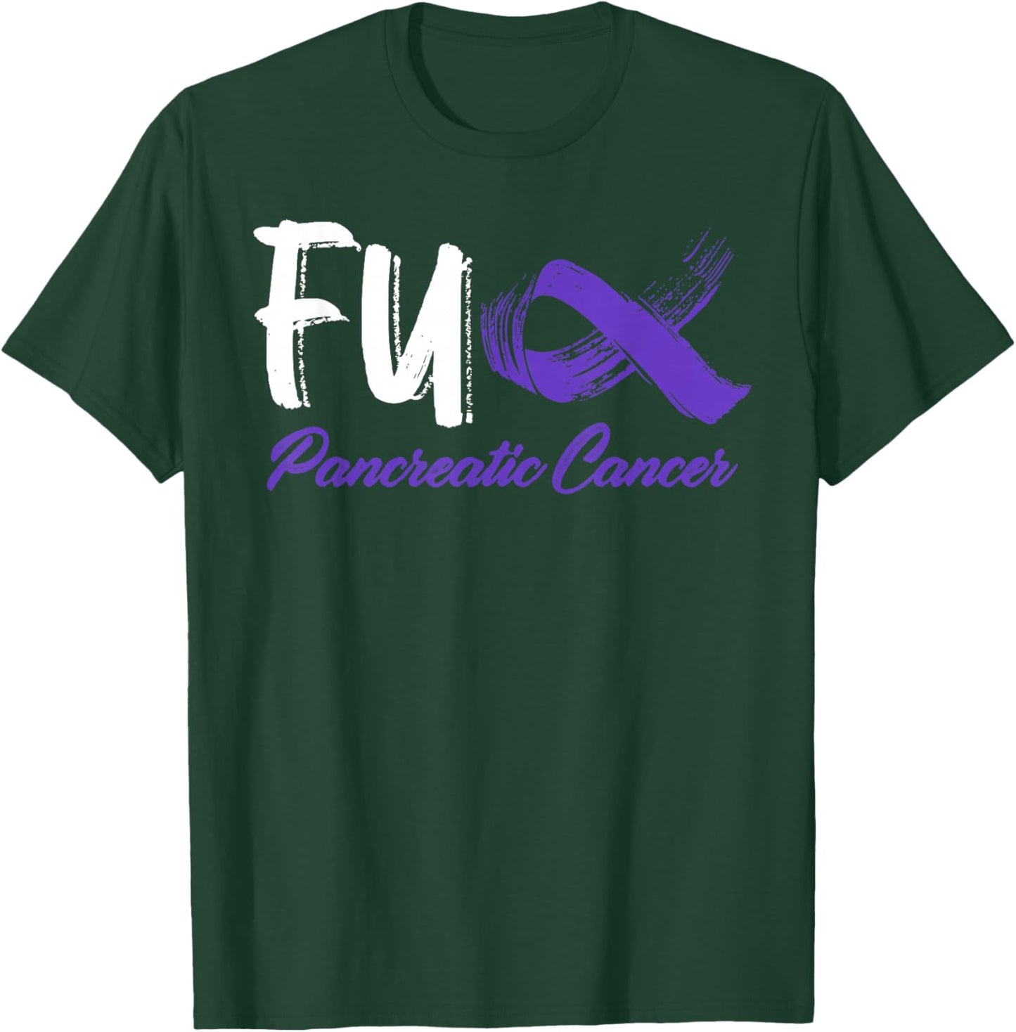 Fuck Pancreatic Cancer Awareness Month Warrior Purple Ribbon T-Shirt - T-Shirt | Forest