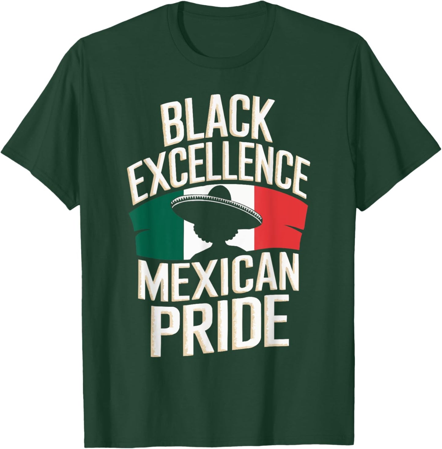 Half Mexican Half African American USA Flag Black America T-Shirt - T-Shirt | Forest