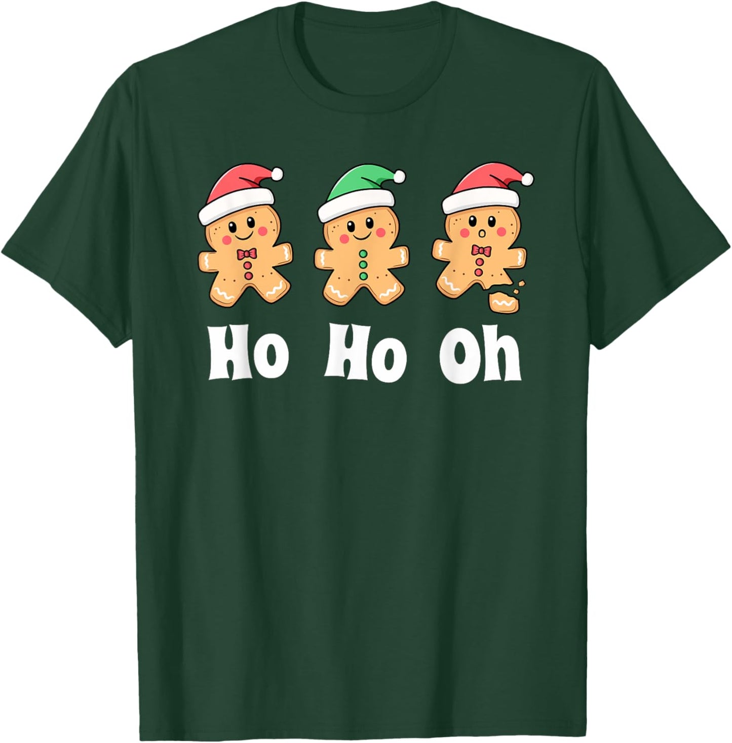 Ho Ho Oh Baking Cookies Funny Kids Christmas Gingerbread T-Shirt - T-Shirt | Forest