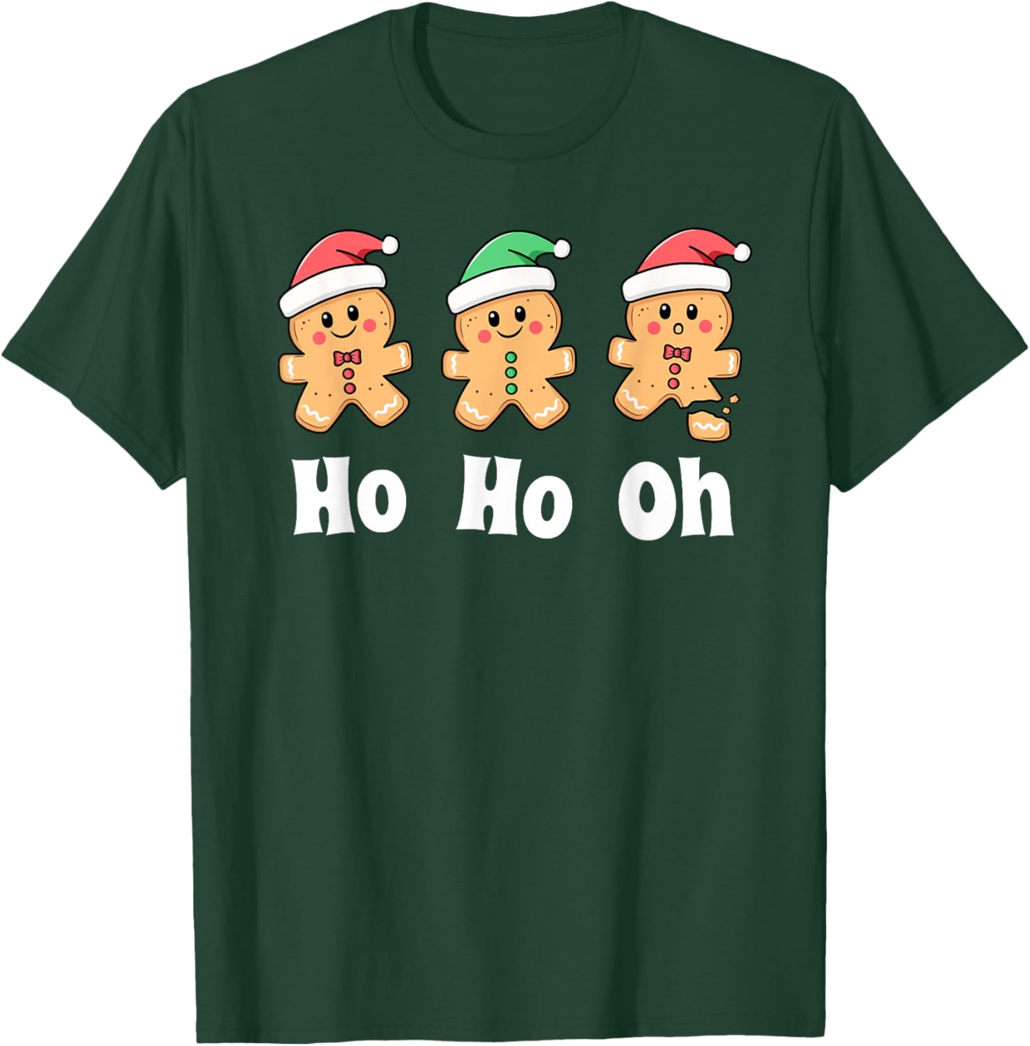 Ho Ho Oh Baking Cookies Funny Kids Christmas Gingerbread T-Shirt - T-Shirt | Forest