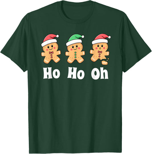 Ho Ho Oh Baking Cookies Funny Kids Christmas Gingerbread T-Shirt - T-Shirt | Forest