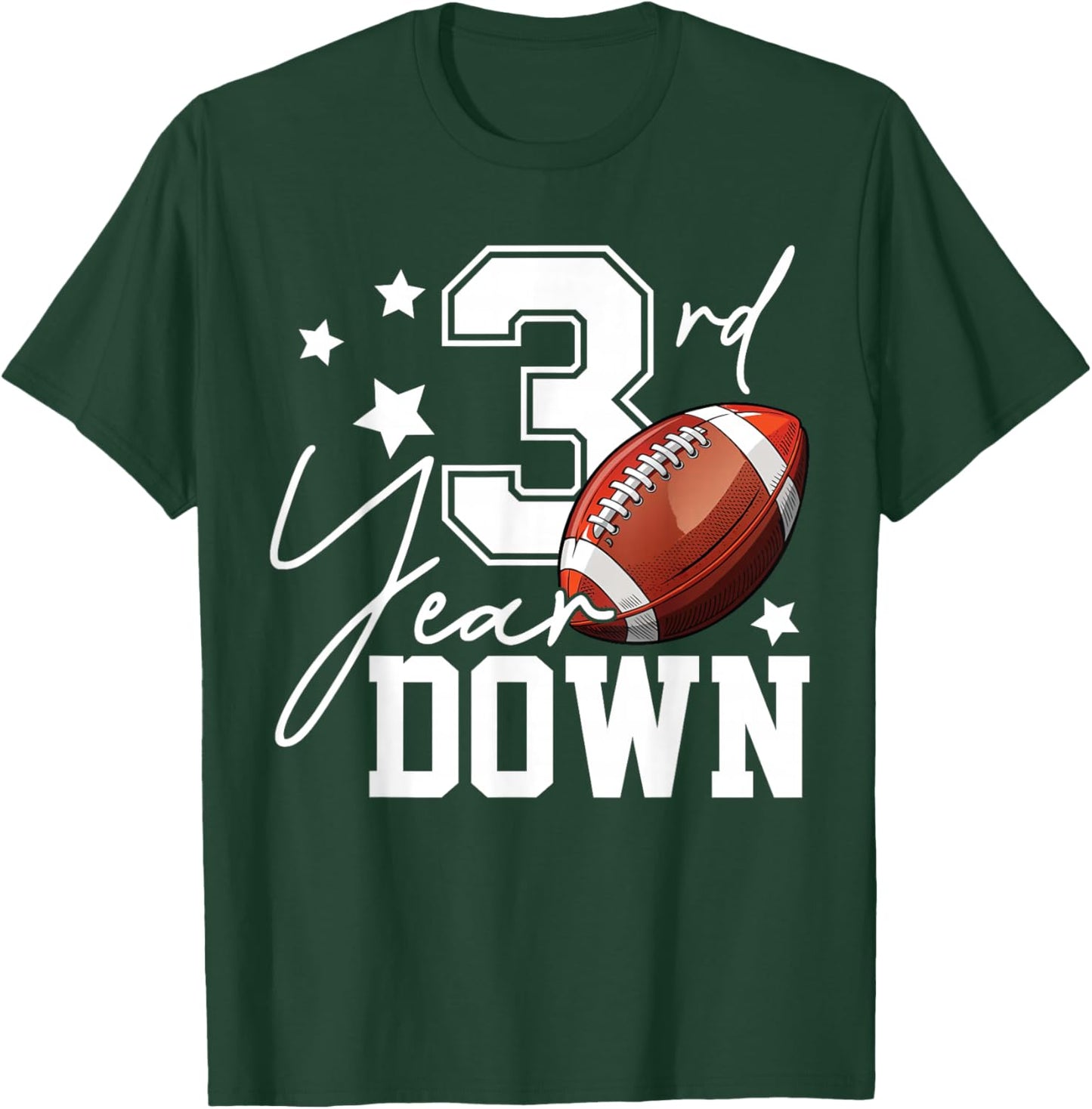 3rd Year Down Football Lover Third Birthday Boy Party T-Shirt - T-Shirt | Forest