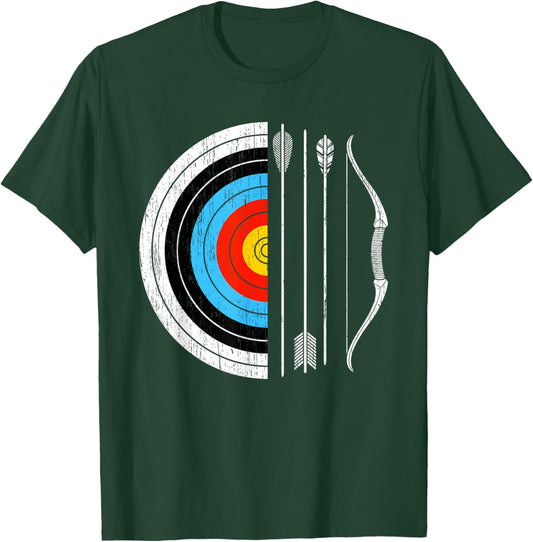 Vintage Archery With Bow Funny Classic Archers Bowman Outfit T-Shirt - T-Shirt | Forest