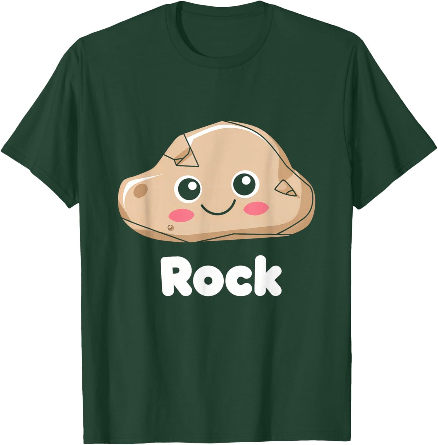 Rock Cute Kawaii Adorable Playful Cartoon Character T-Shirt - T-Shirt | Forest