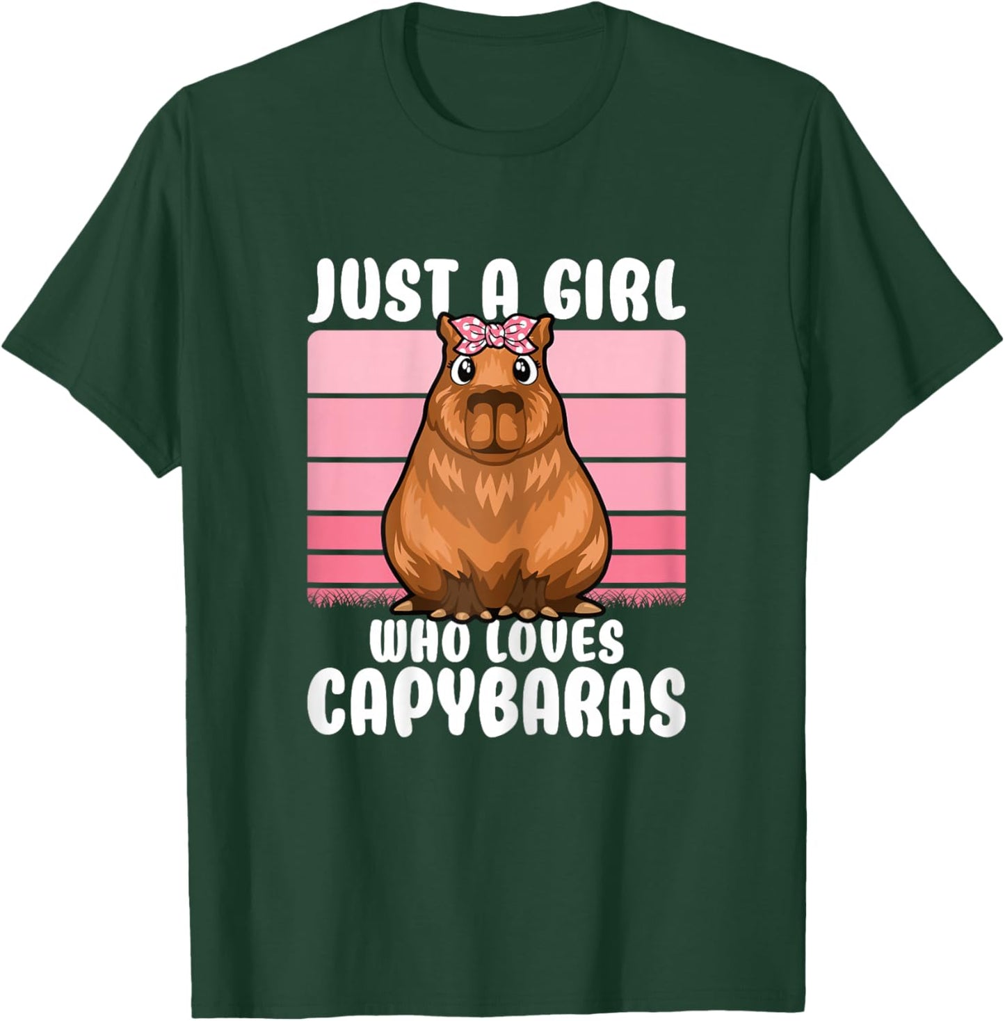 Just A Girl Who Loves Capybaras Cute Girls Kids T-Shirt - T-Shirt | Forest