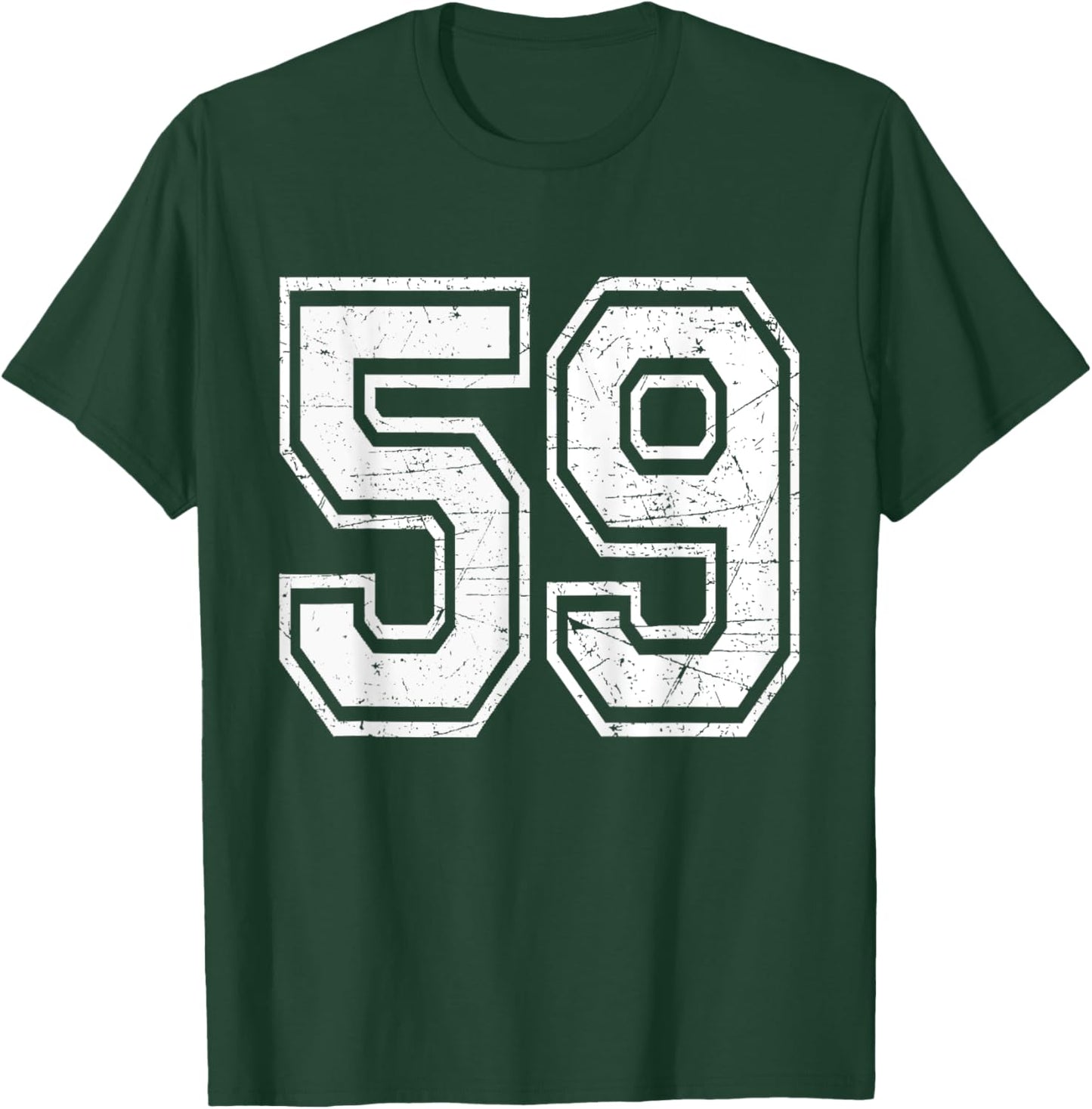 Number 59 Varsity Sports Team Jersey 59th Birthday T-Shirt - T-Shirt | Forest