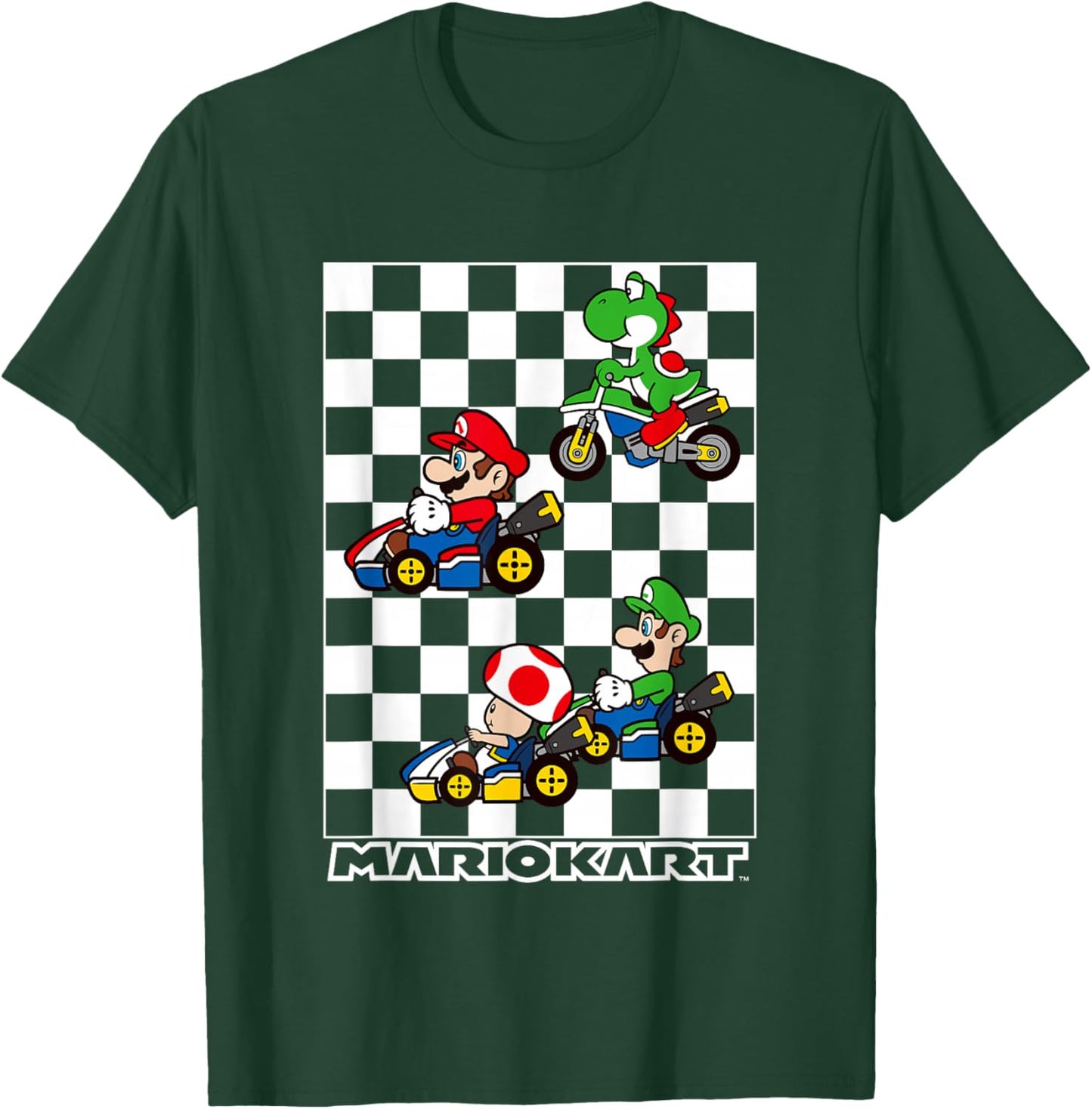Mario Kart Racing Big Nintendo 4 Character Portrait T-Shirt - T-Shirt | Forest
