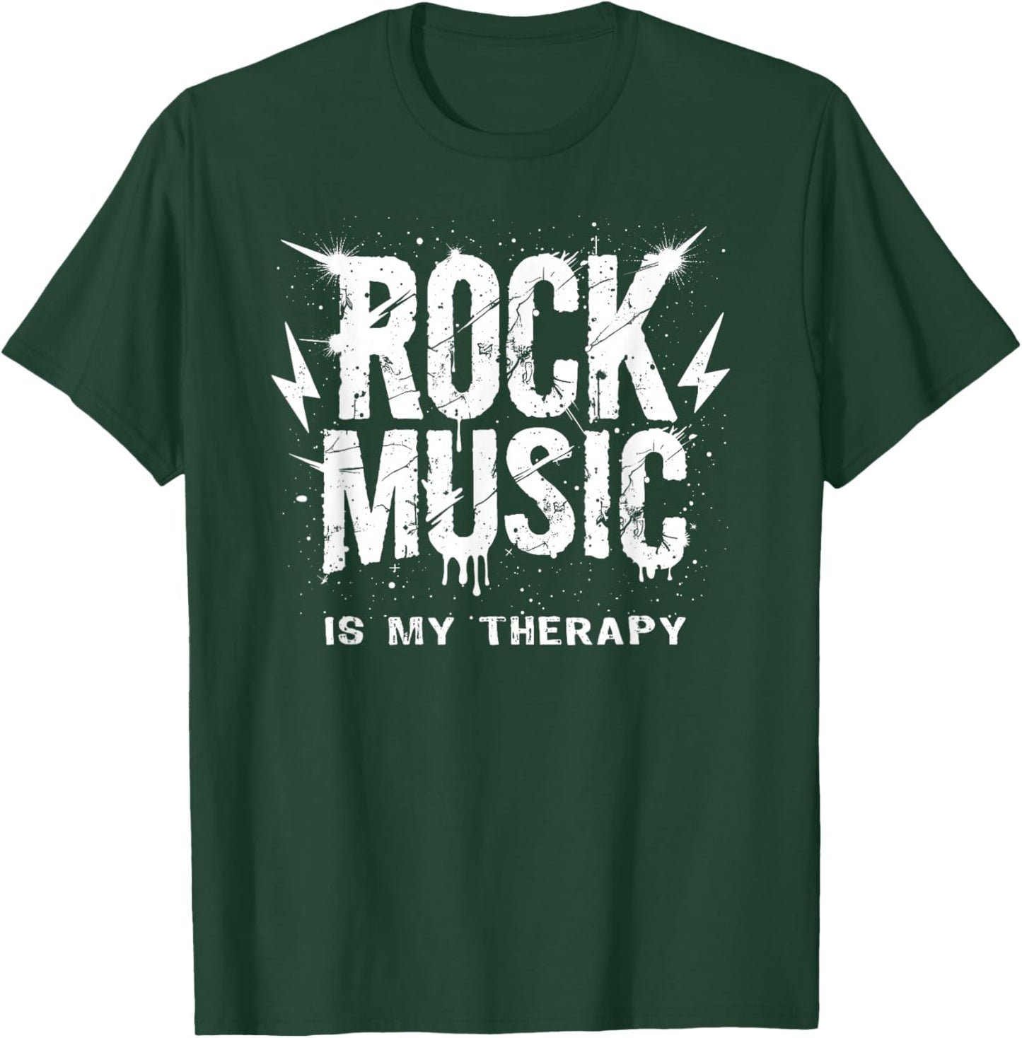 Rock Music Is My Therapy T-Shirt - T-Shirt | Forest