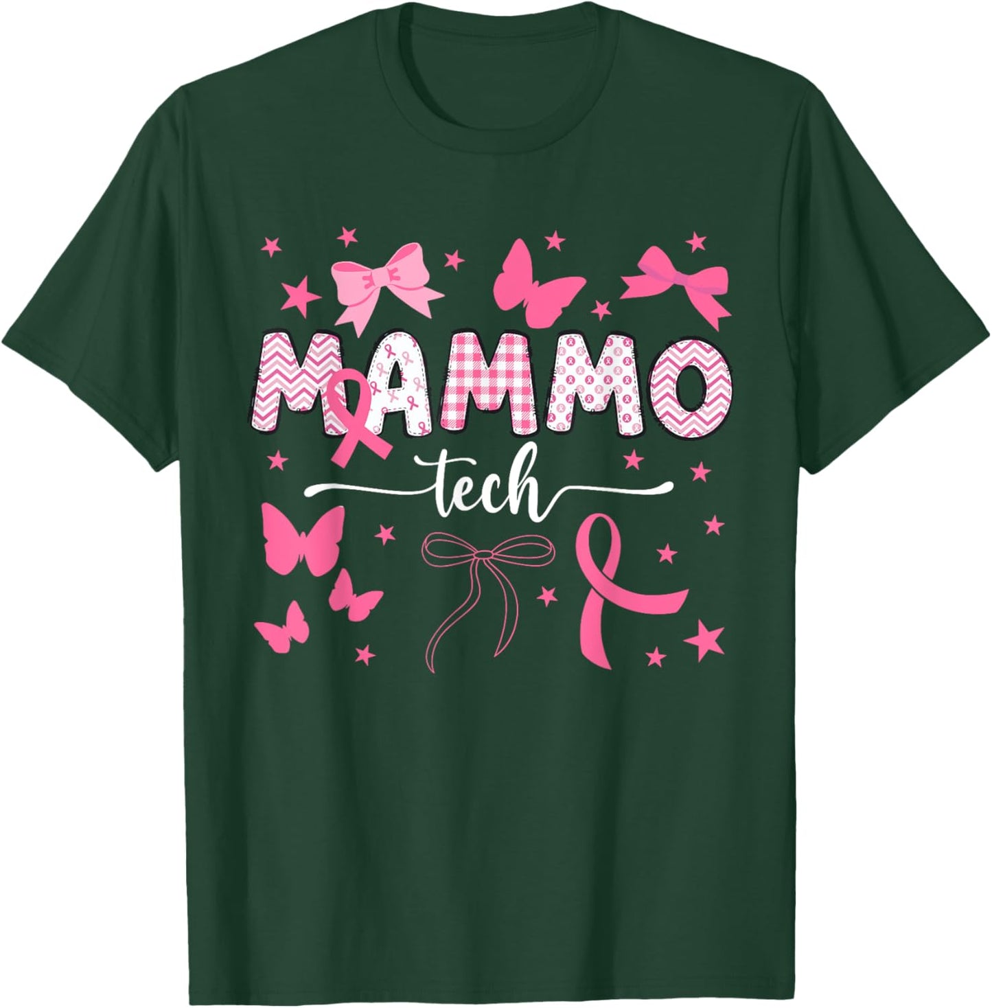 Mammo Tech Breast Cancer Awareness Month Rad Tech Radiology T-Shirt - T-Shirt | Forest