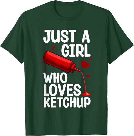 Cute Ketchup Design Girls Condiment Ketchup Lovers T-Shirt - T-Shirt | Forest