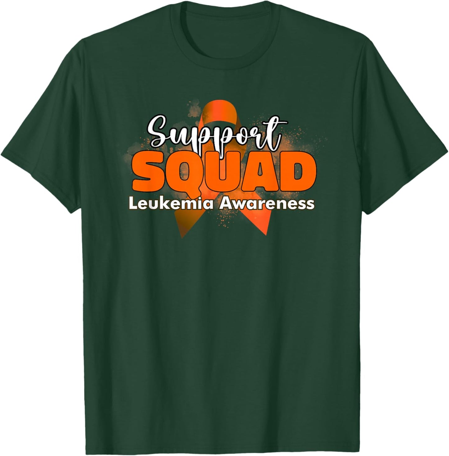 Support Squads Orange Ribbon Leukemia Cancer Awareness T-Shirt - T-Shirt | Forest