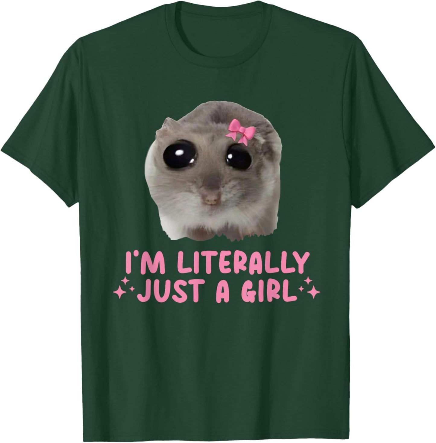 Vintage Art I'm Literally Just A Girl Cat Meme Funny Animal T-Shirt - T-Shirt | Forest