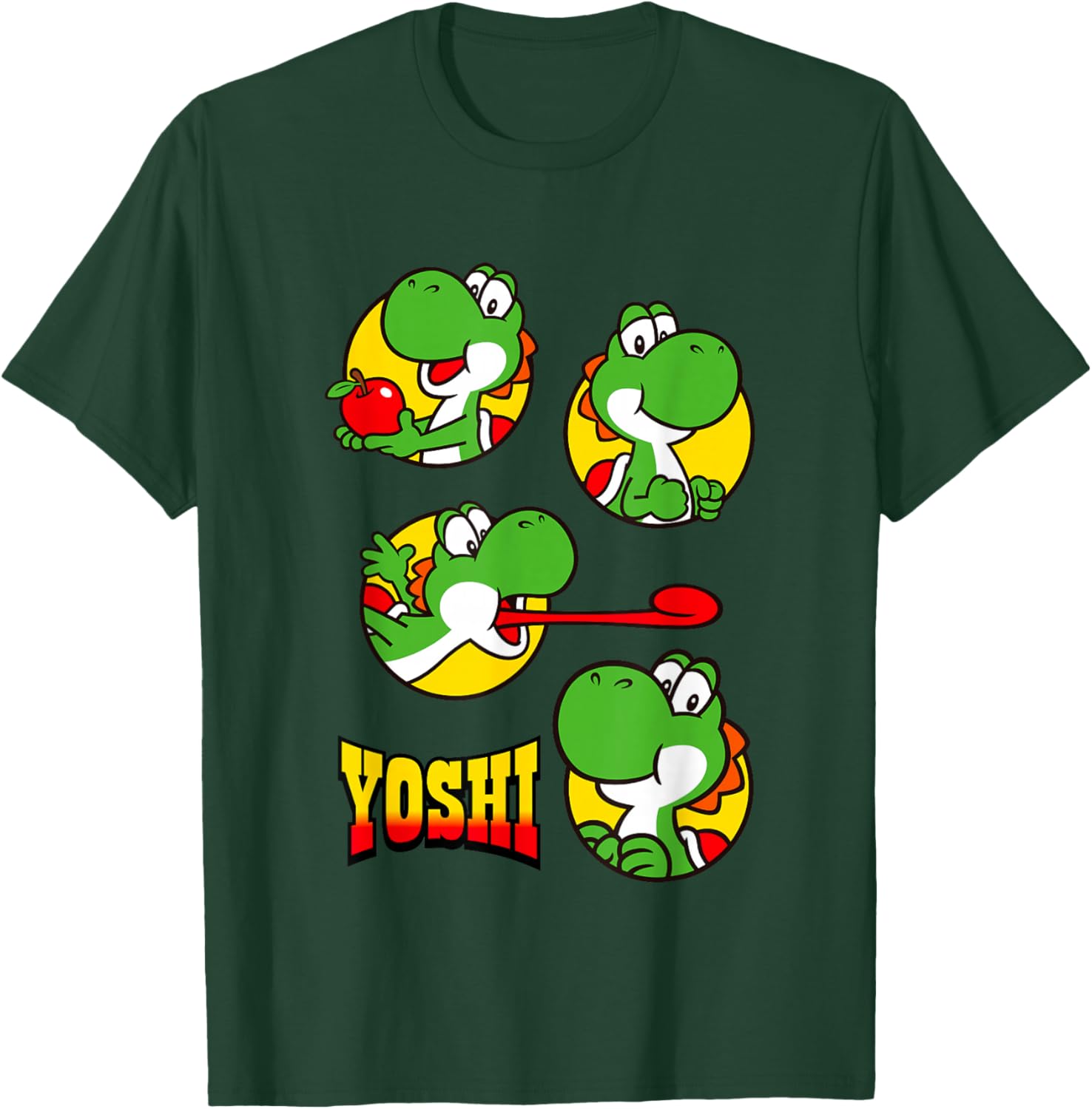Super Mario Bros Yoshi Big Snack Bubble Portraits T-Shirt - T-Shirt | Forest