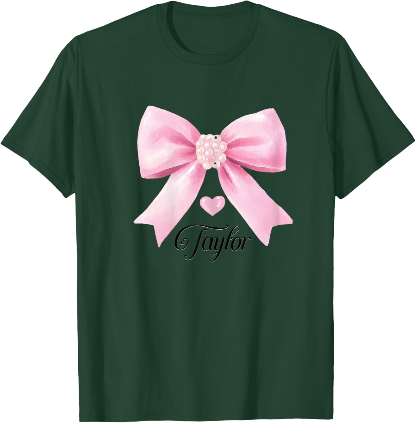 Taylor Outfit Cute Pink Bow Heart Shirt Teen Girls T-Shirt - T-Shirt | Forest