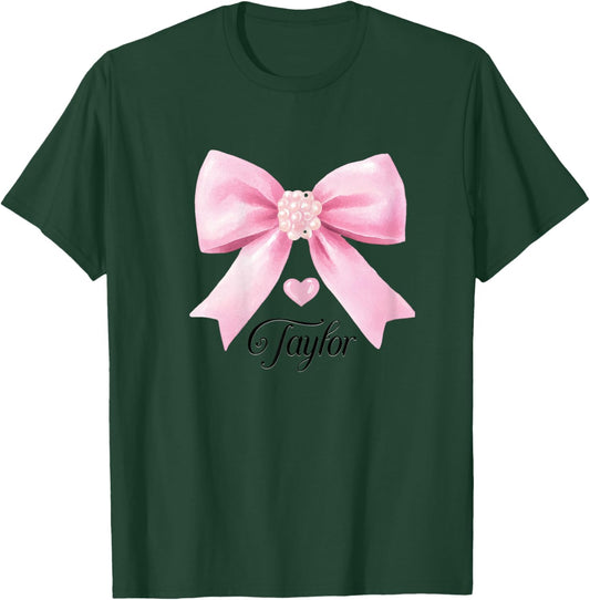 Taylor Outfit Cute Pink Bow Heart Shirt Teen Girls T-Shirt - T-Shirt | Forest