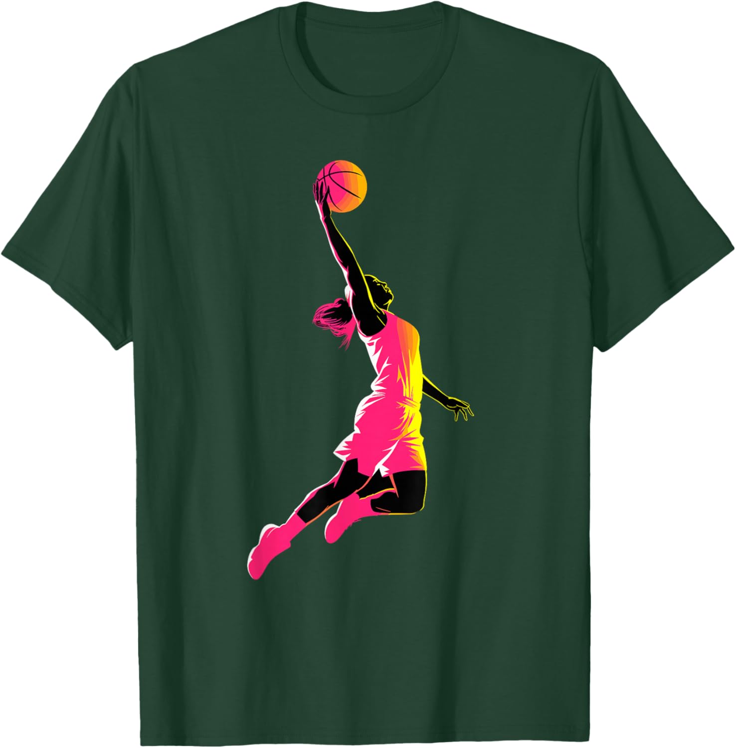 Basketball Player Dunking | Women Basketball T-Shirt - T-Shirt | Forest