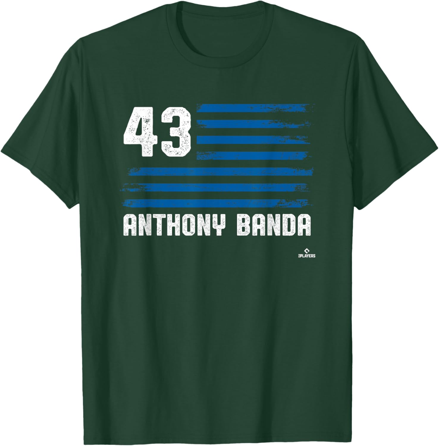Flag Stripes Anthony Banda Los Angeles Baseball MLBPA T-Shirt - T-Shirt | Forest