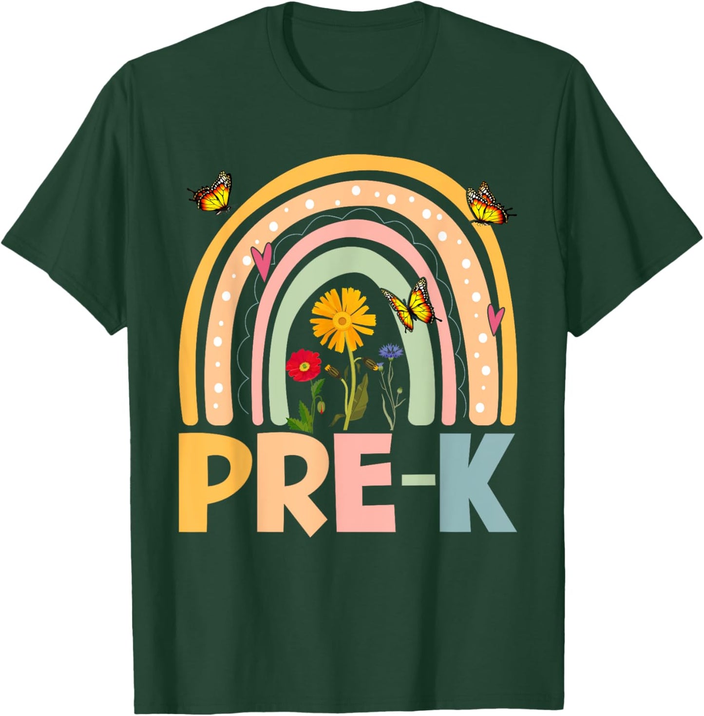 Wildflower Pre-K Preschool Team Floral Teacher Girls T-Shirt - T-Shirt | Forest
