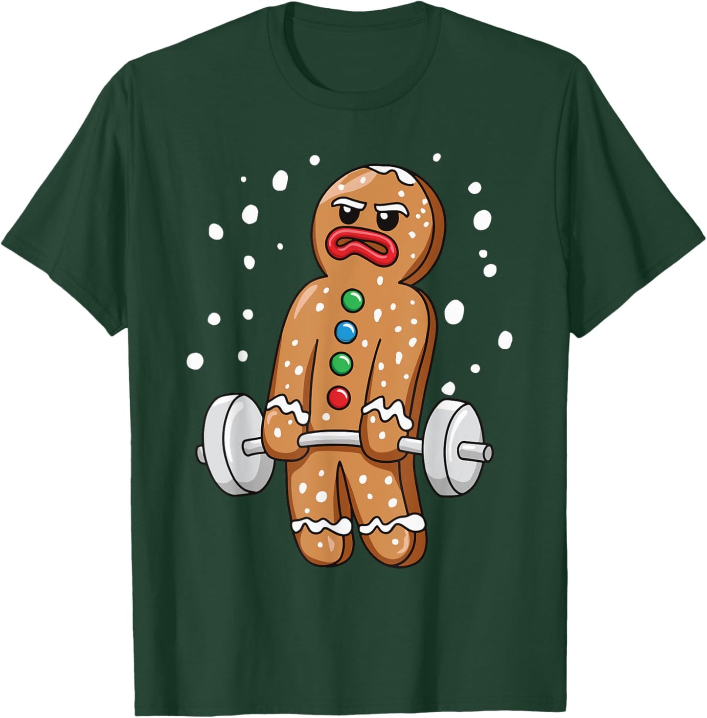 Gingerbread Weightlifting Workout Bodybuilding T-Shirt - T-Shirt | Forest
