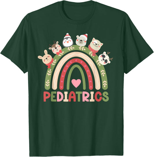Pediatrics Christmas Peds Nurse Xmas Party Pediatric Nurse T-Shirt - T-Shirt | Forest