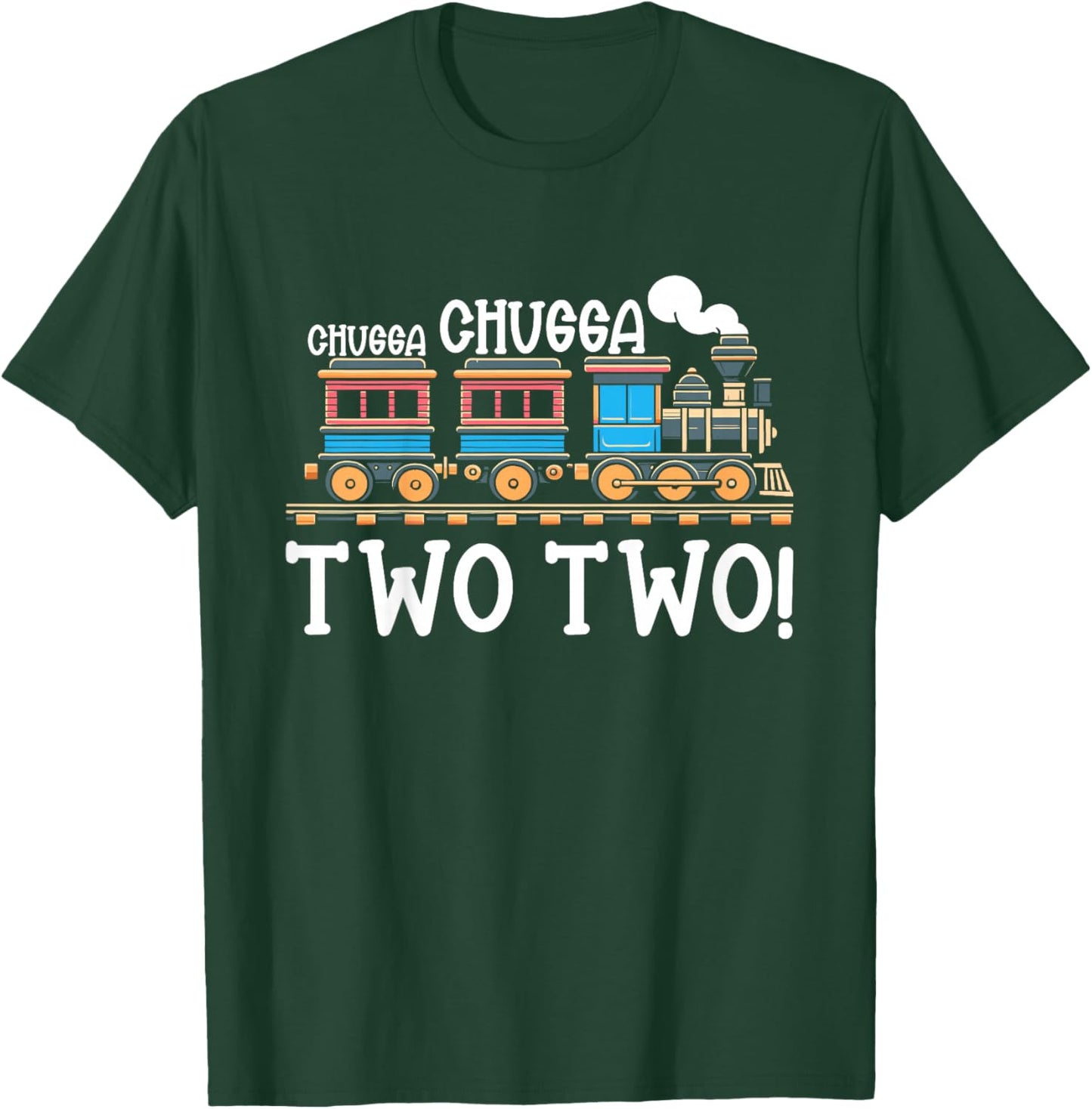 Kids 2nd Birthday Boy Train Chugga Chugga Two Two Toddler T-Shirt - T-Shirt | Forest