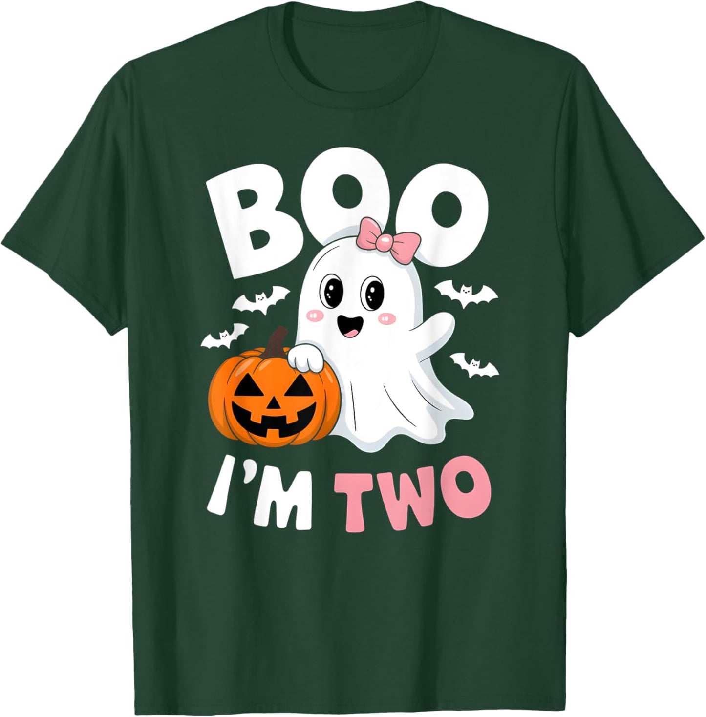 Funny Ghost Boo I'm Two Years 2nd Birthday Toddler Halloween T-Shirt - T-Shirt | Forest