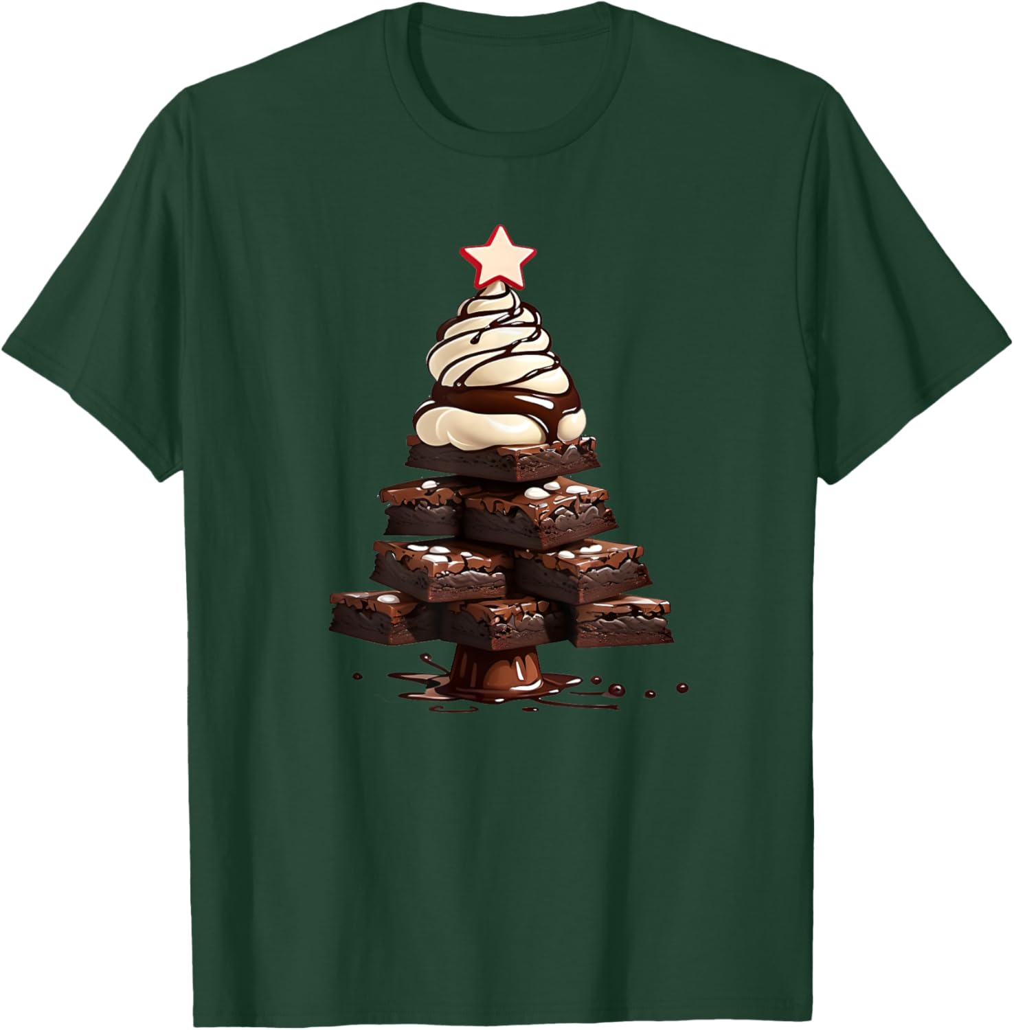 Hot Fudge Brownie Sundae Christmas Tree T-Shirt - T-Shirt | Forest