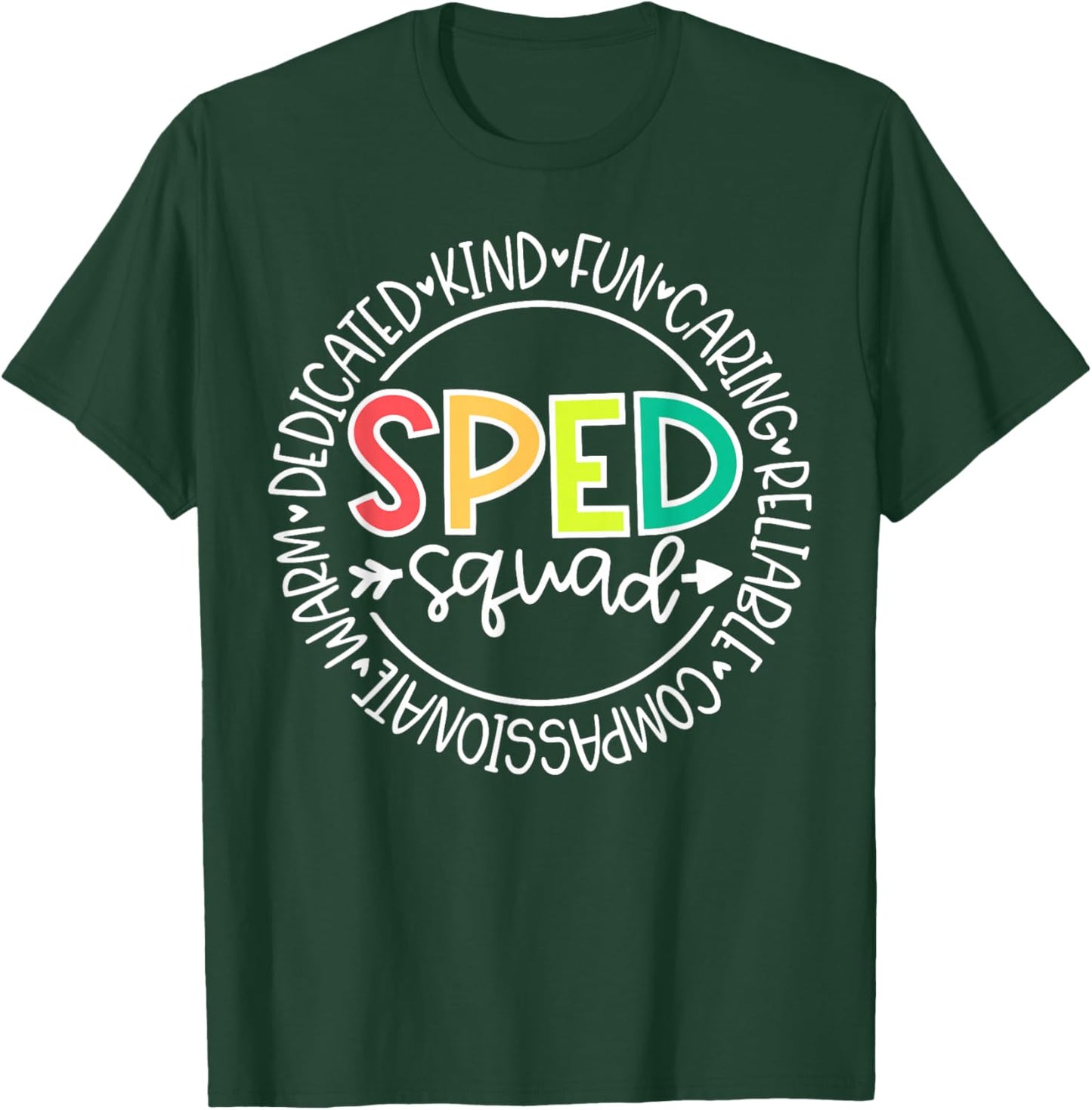 Retro SPED Squad Special Education Teacher Life Paraeducator T-Shirt - T-Shirt | Forest