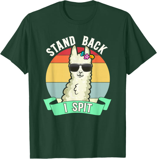 Funny Llama Lover Stand Back I Spit Cute Llamas Spitting Pet T-Shirt - T-Shirt | Forest