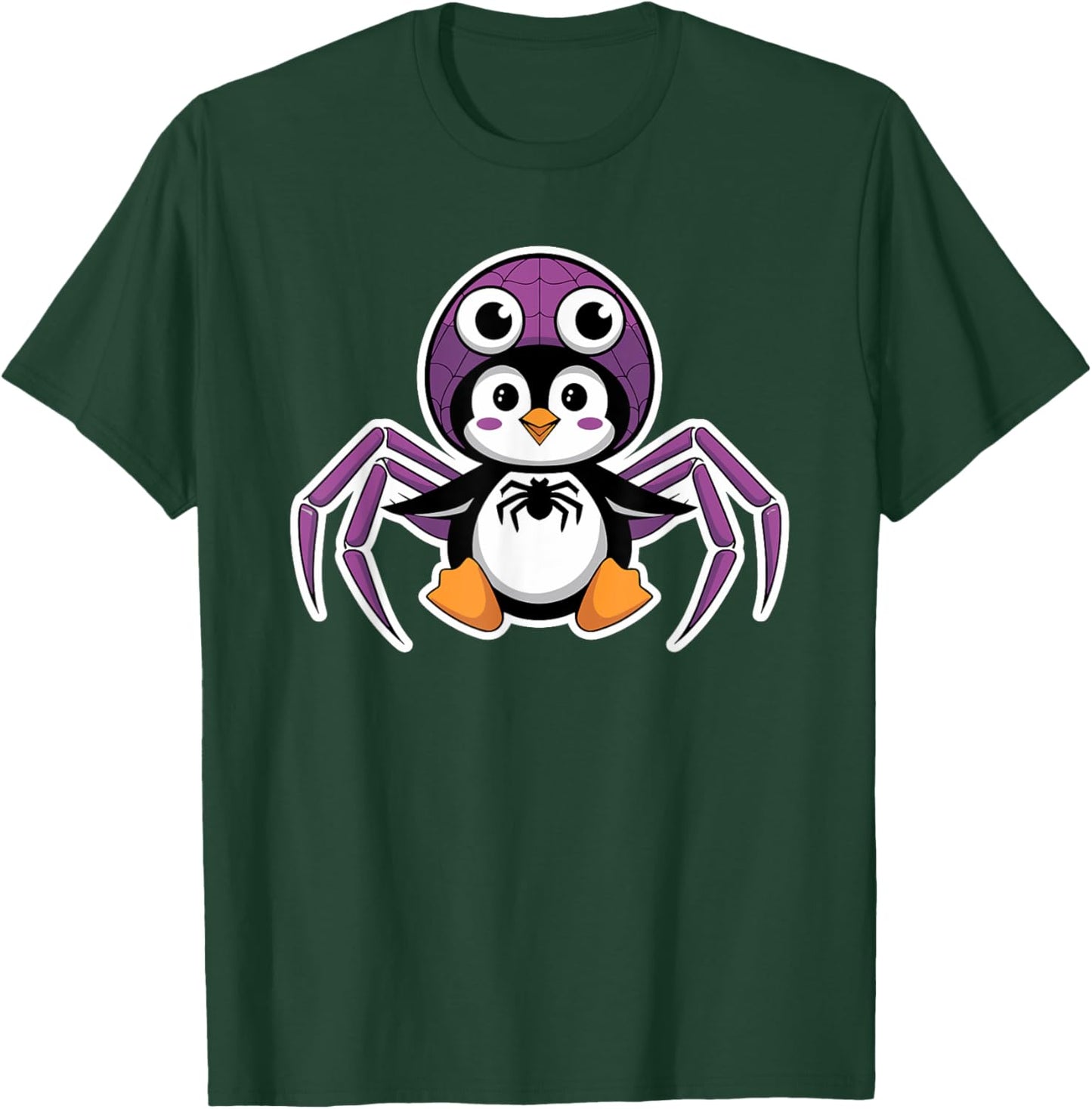 Penguin Halloween Cute Spider Costume T-Shirt - T-Shirt | Forest